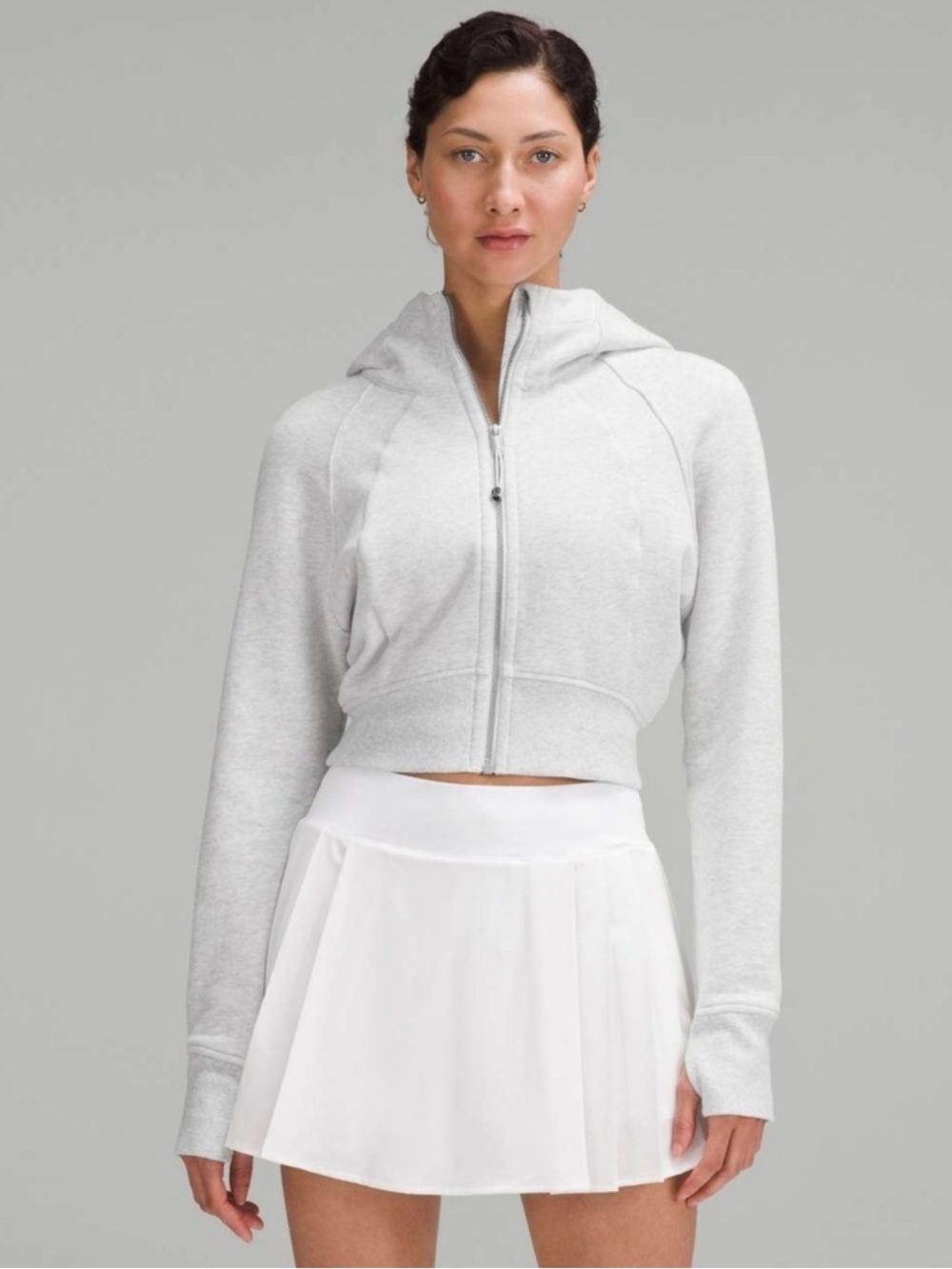 Lululemon Scuba Cropped Fitted Zip Hoodie Gray Size 6